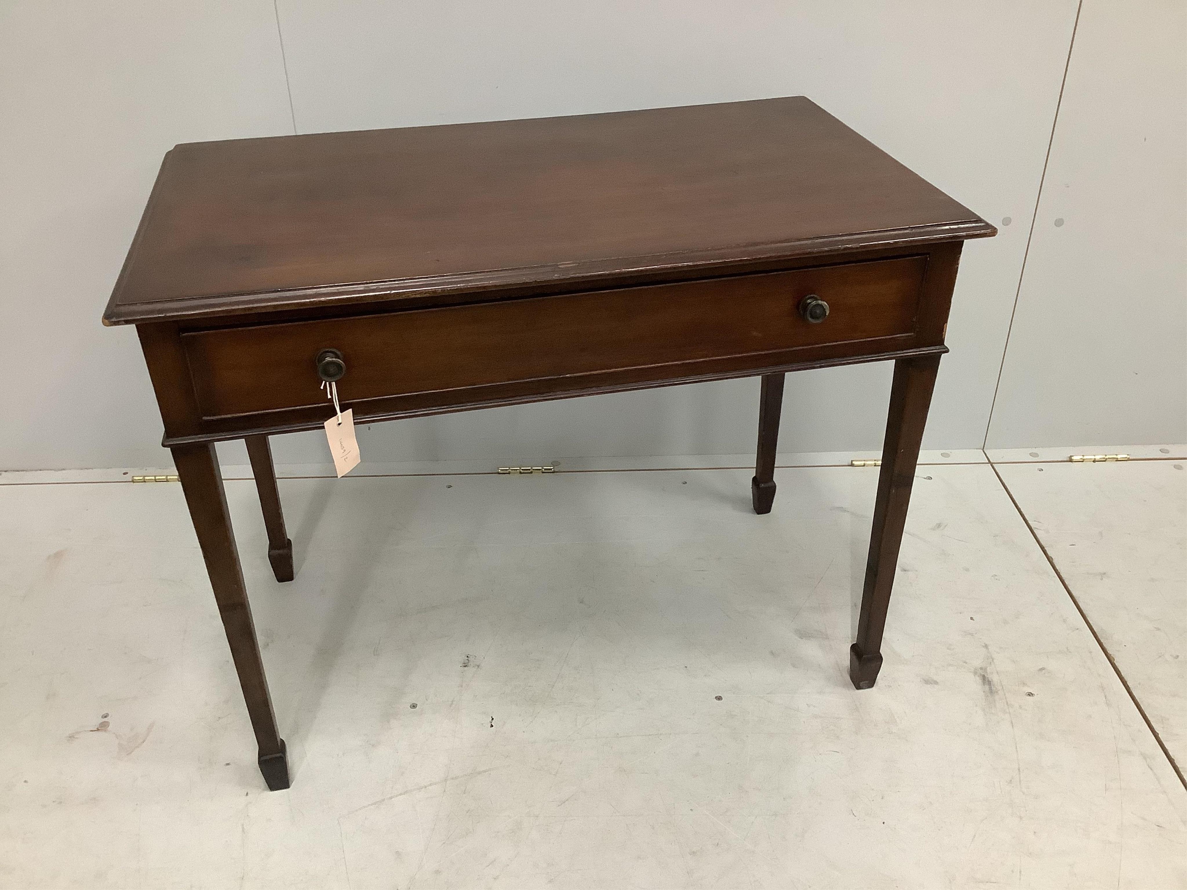 A George III mahogany side table, width 91cm, depth 53cm, height 71cm